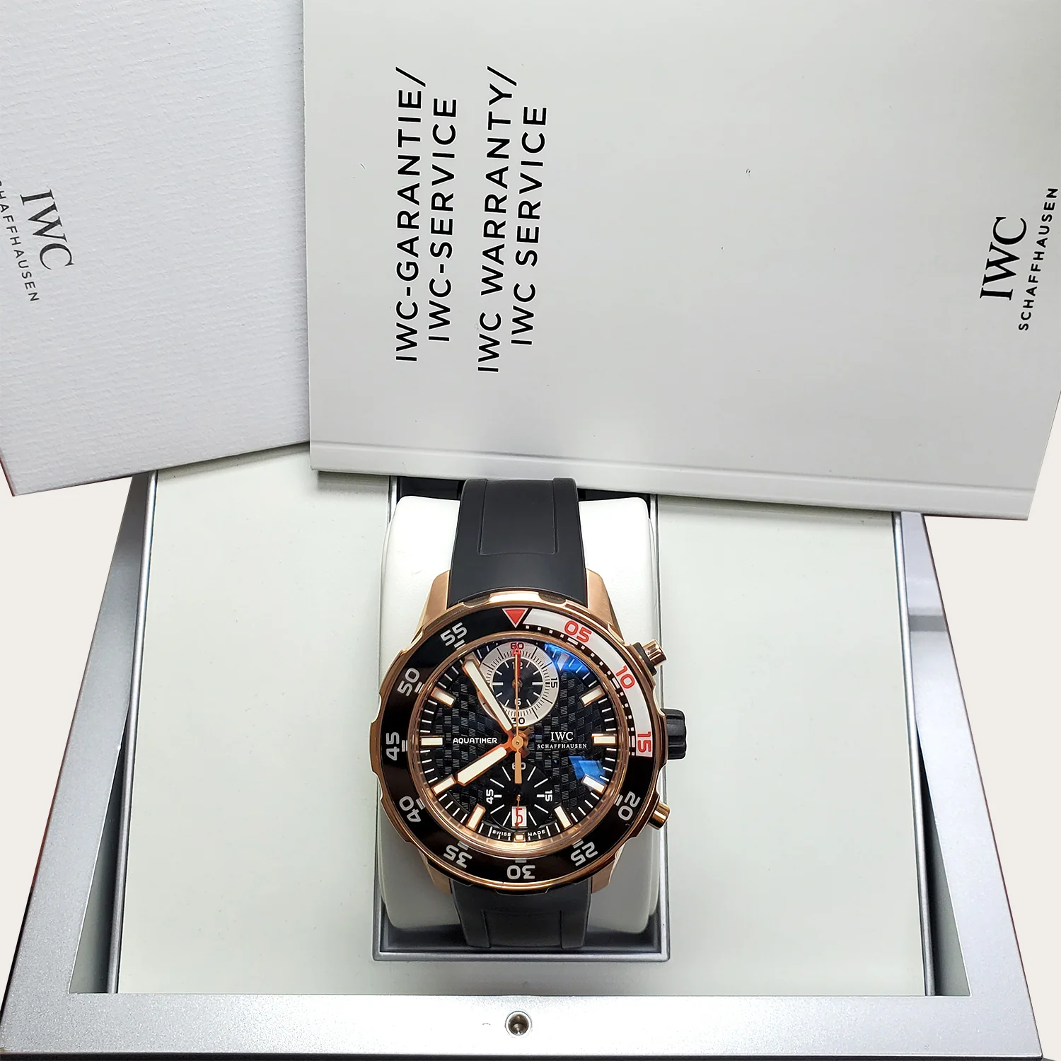 IWC Aquatimer Rose Gold Chronograph 44mm Watch IW376903 Box Booklet - Image 3