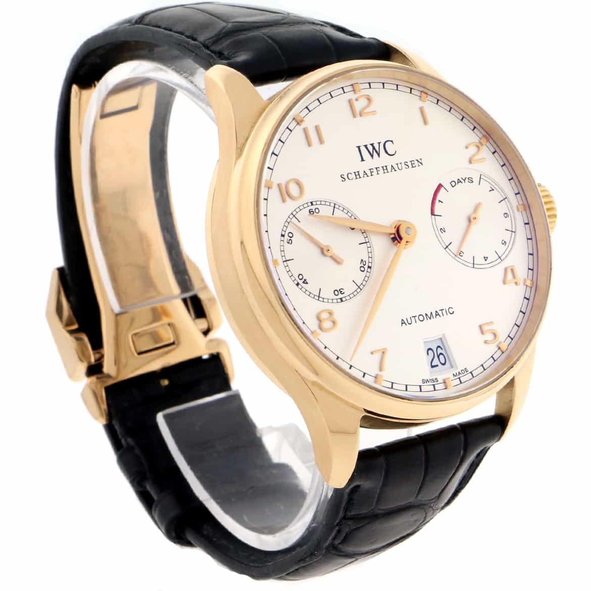 IWC Portuguese 18K Rose Gold 7-Days Power Reserve 42MM Automatic Mens Watch IW500113 - Image 2