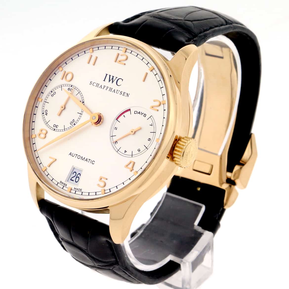 IWC Portuguese 18K Rose Gold 7-Days Power Reserve 42MM Automatic Mens Watch IW500113 - Image 3
