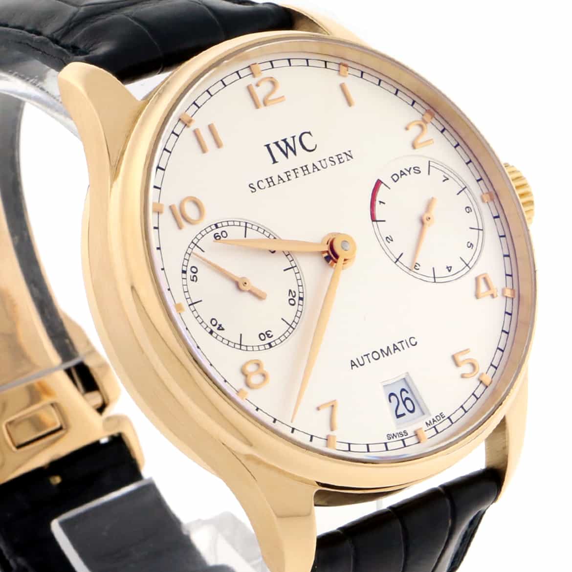 IWC Portuguese 18K Rose Gold 7-Days Power Reserve 42MM Automatic Mens Watch IW500113 - Image 6
