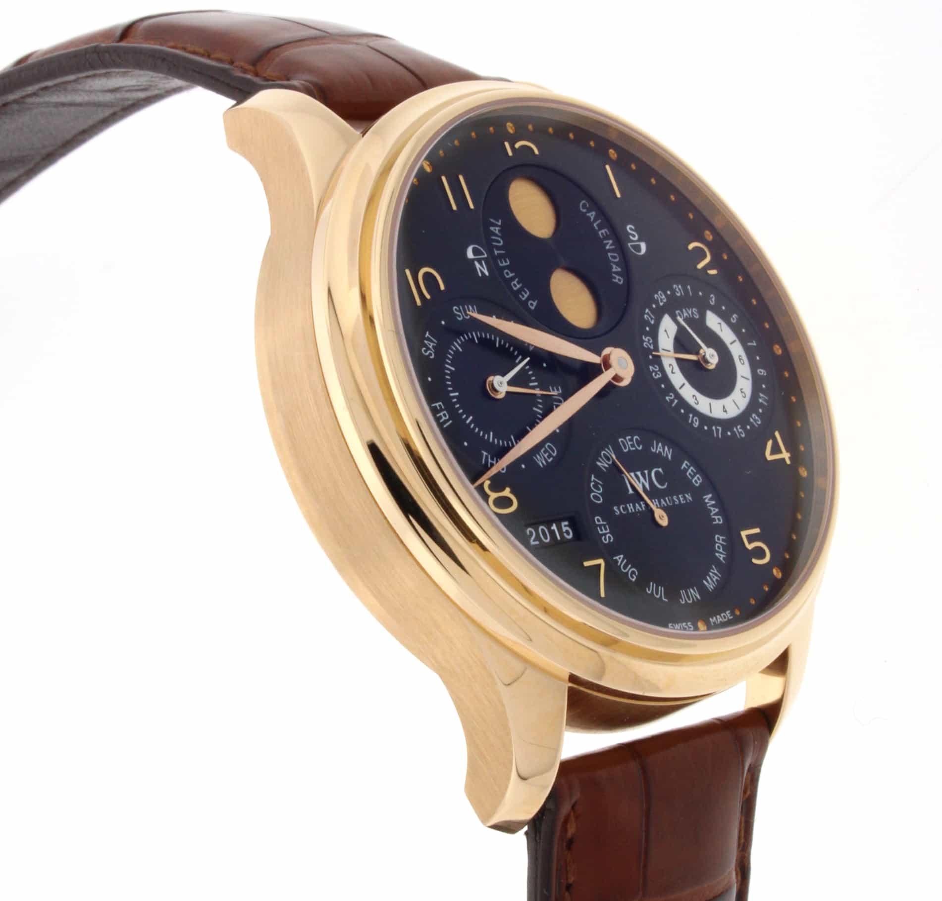 IWC Portuguese Calendar Moonphase 18K Rose Gold 44MM Mens Watch IW503202 - Image 3