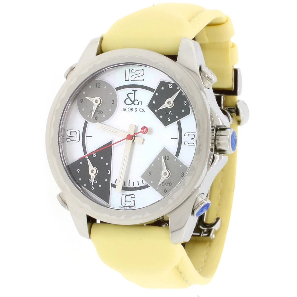 Jacob & Co. Five Time Zone Factory MOP Dial 40MM Stainless Steel Mens Watch JCM-56