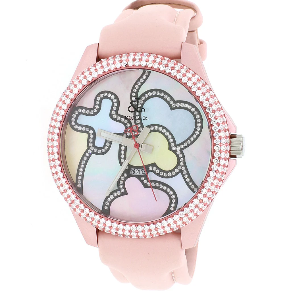 Jacob & Co. One Time Zone Factory Mother of Pearl Dial Diamond Bezel 40MM Duralumin Ladies Watch JC-TZ10