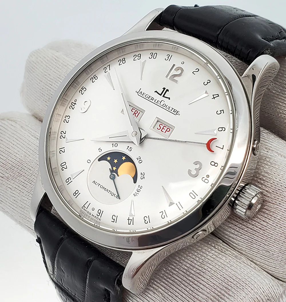 Jaeger LeCoultre Master Control Calendar Moon 37mm Steel Watch 140.8.98.S Q143842A Box Papers - Image 3