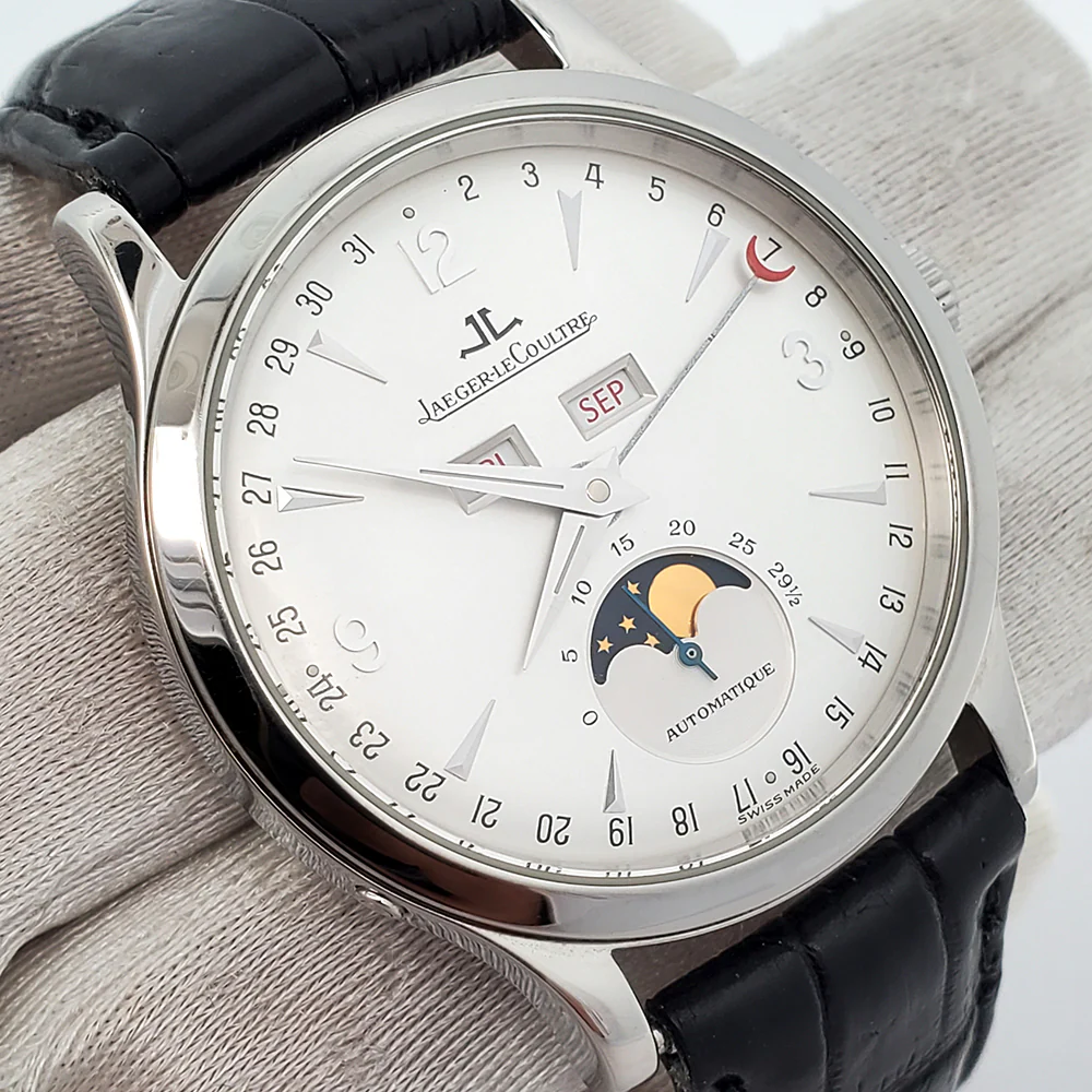 Jaeger LeCoultre Master Control Calendar Moon 37mm Steel Watch 140.8.98.S Q143842A Box Papers - Image 4