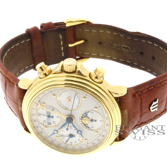 Maurice Lacroix 18K Yellow Gold Moon-phase Calendar ML66 7751 Mens Watch - Image 7