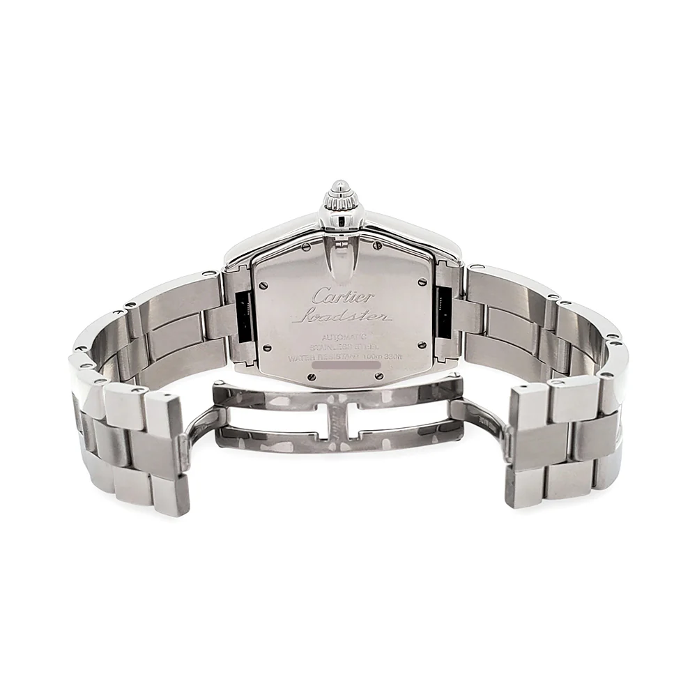 Mint Cartier Roadster 37mm Silver Roman Dial Steel Watch W62025V3 2510 - Image 6