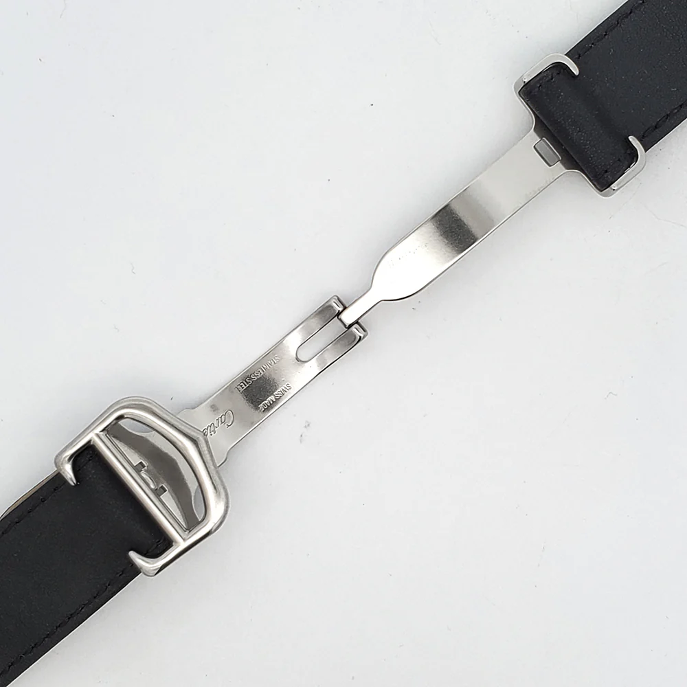 OEM Cartier Roadster Black Leather Strap 19mm with Deployment Buckle - Image 2