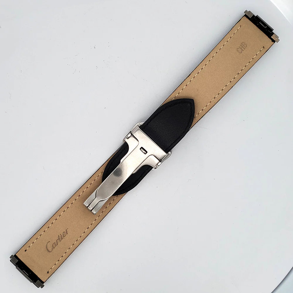 OEM Cartier Roadster Black Leather Strap 19mm with Deployment Buckle - Image 3