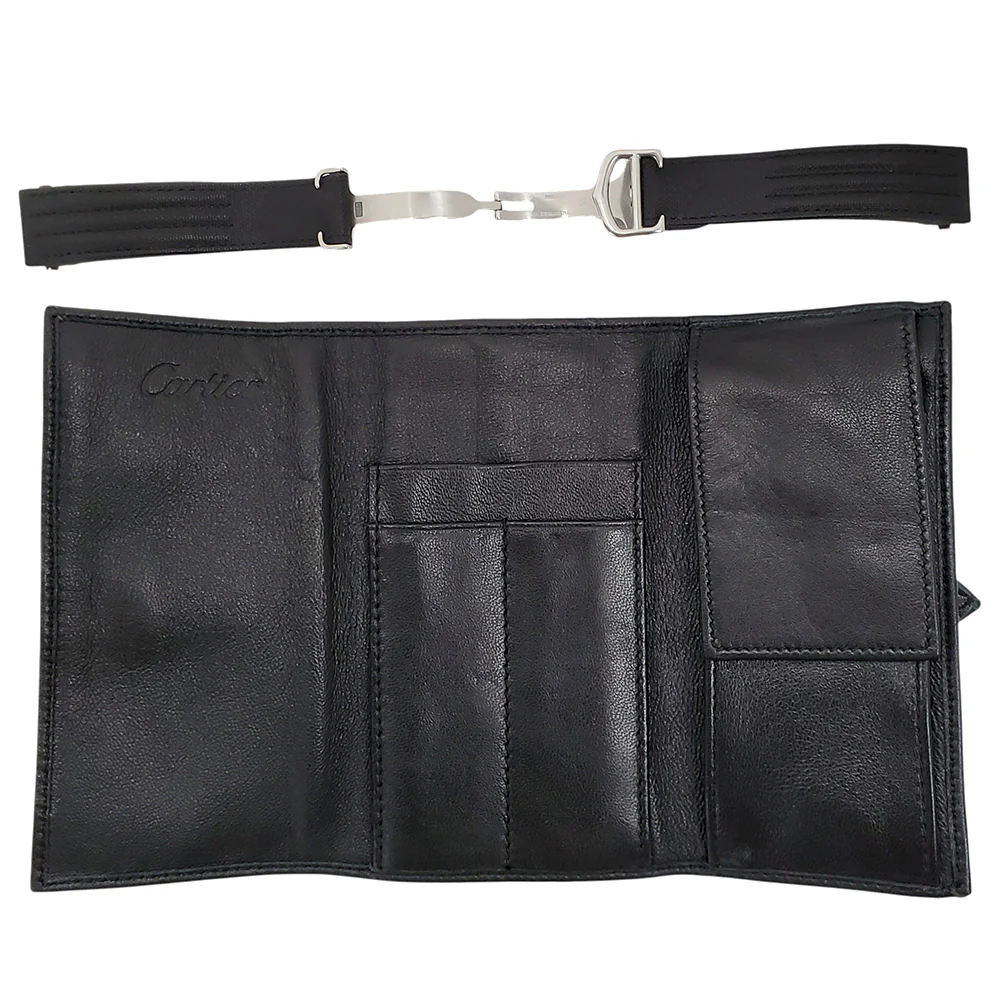 OEM Cartier Roadster Leather Strap for Chronograph XL W62019X6 2618 with Pouch/Holder - Image 2