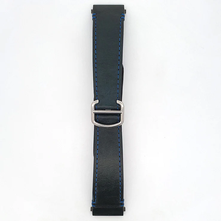 OEM Cartier Santos Quick Release Blue Calfskin Leather Strap with Deployment Buckle KD7GJABM 21mm - Image 4