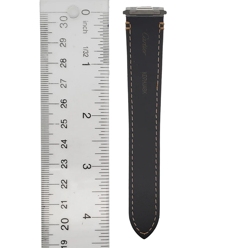 OEM Cartier Santos Quick Release Brown Leather Strap 21mm with Deployment Buckle KDAALABK - Image 2