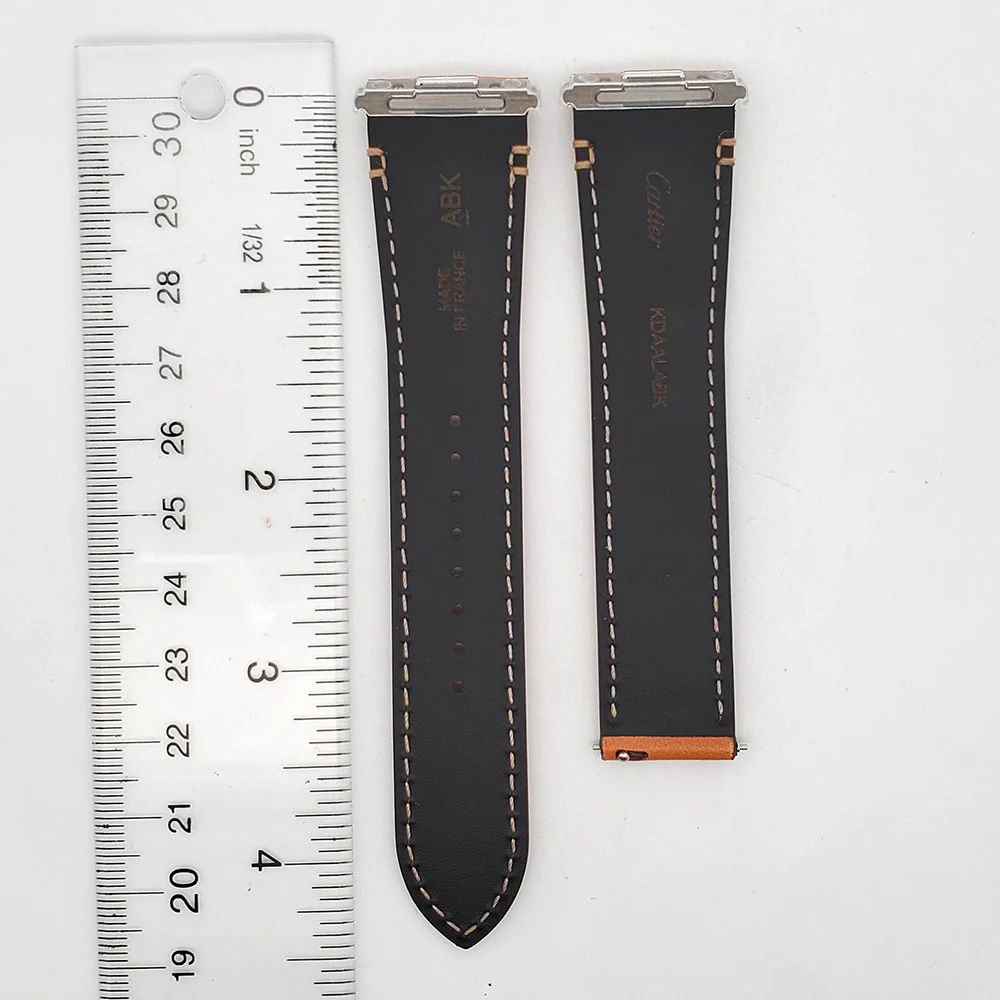 OEM Cartier Santos Quick Release Brown Leather Strap with Deployment Buckle KDAALABK 21mm - Image 2