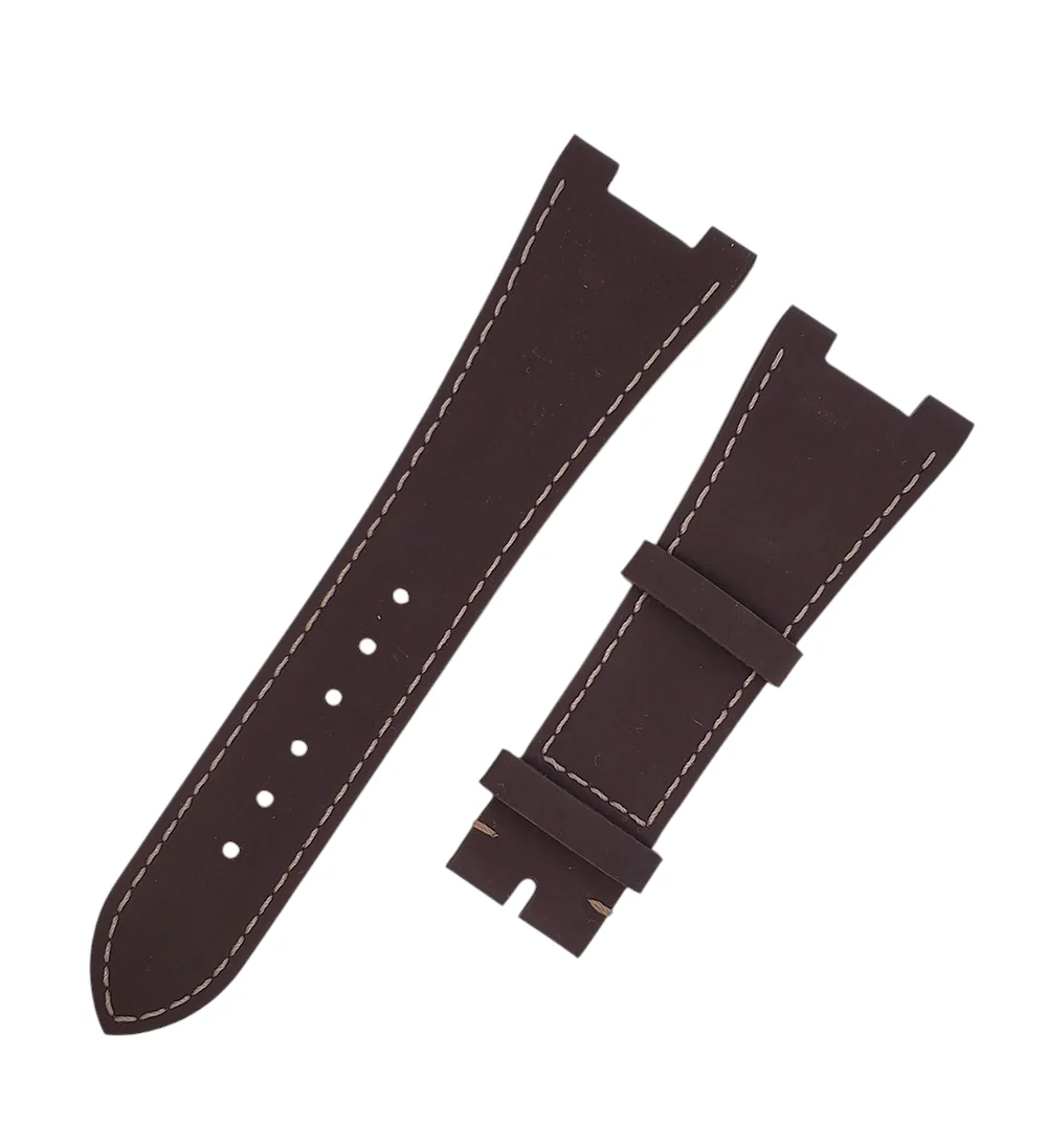 OEM Genuine Patek Philippe Nautilus 5712 Brown Leather Watch Strap 21mm with Suede Travel Pouch - Image 3
