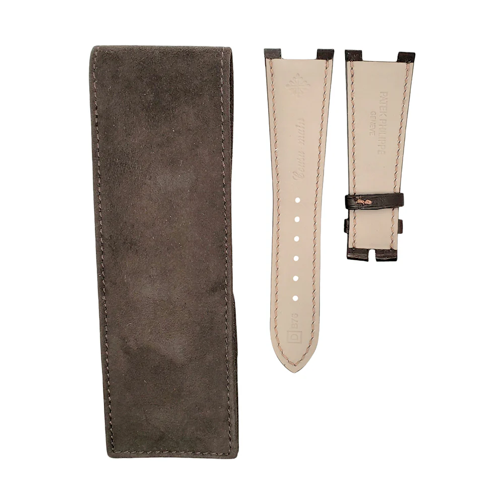 OEM Unworn Patek Philippe Nautilus 5711, 5980 B76 Brown Leather Strap with Suede Travel Pouch - Image 2