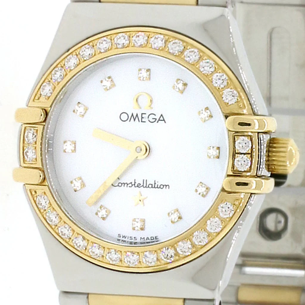 Omega Constellation 2-Tone Factory Diamond Bezel/Diamond MOP Dial 23mm Watch - Image 4