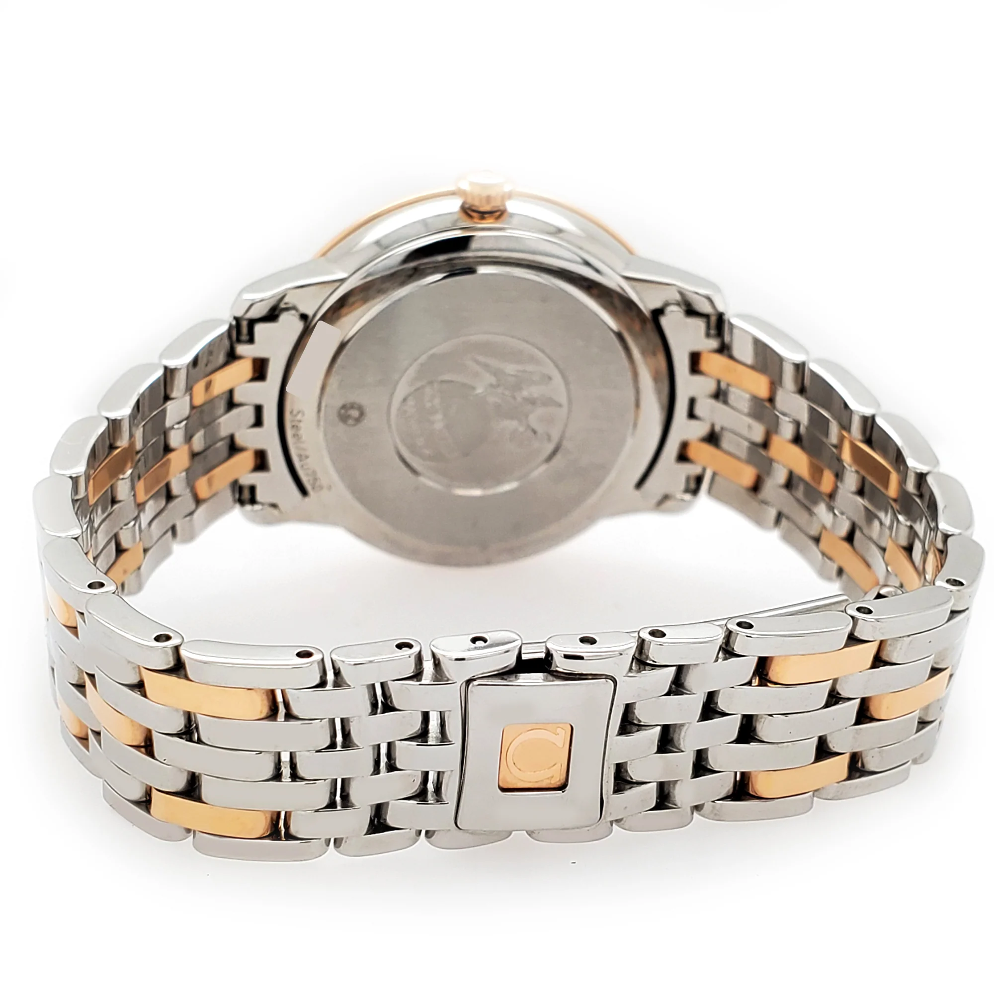 Omega De Ville Prestige 32.7mm Factory White MOP Dial/Diamond Bezel/Two-Tone Steel and Rose Gold Ladies Watch 424.25.33.20.55.003 - Image 4