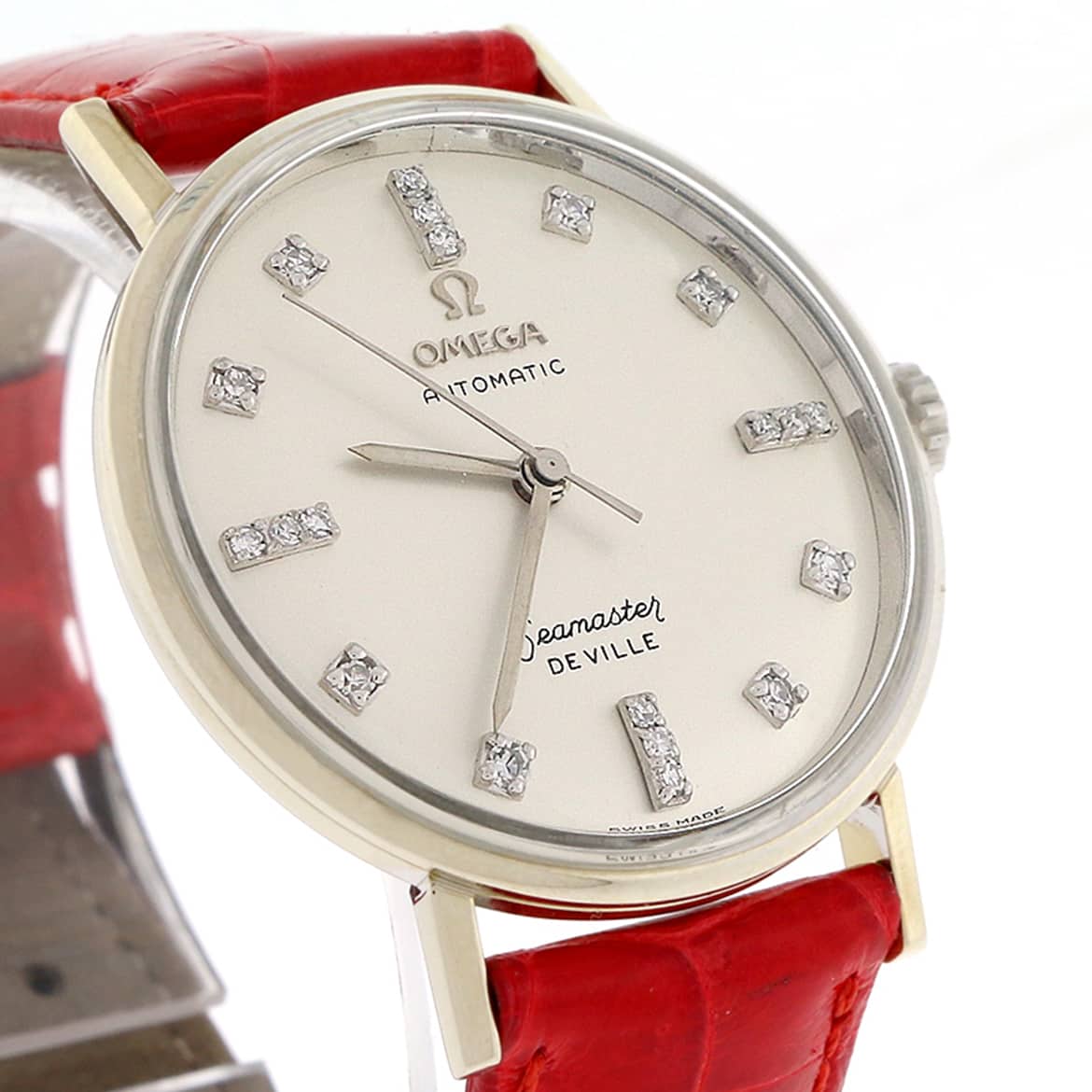 Omega Seamaster Deville 34MM Automatic Stainless Steel Watch w/Custom Diamond Dial - Image 4