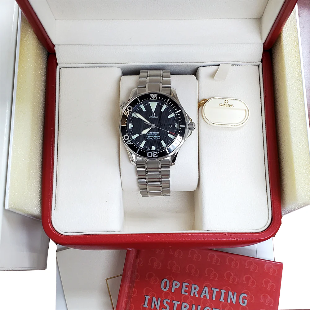Omega Seamaster Professional 300m Black Wave Dial Watch 2254.50.00 Box Service Papers