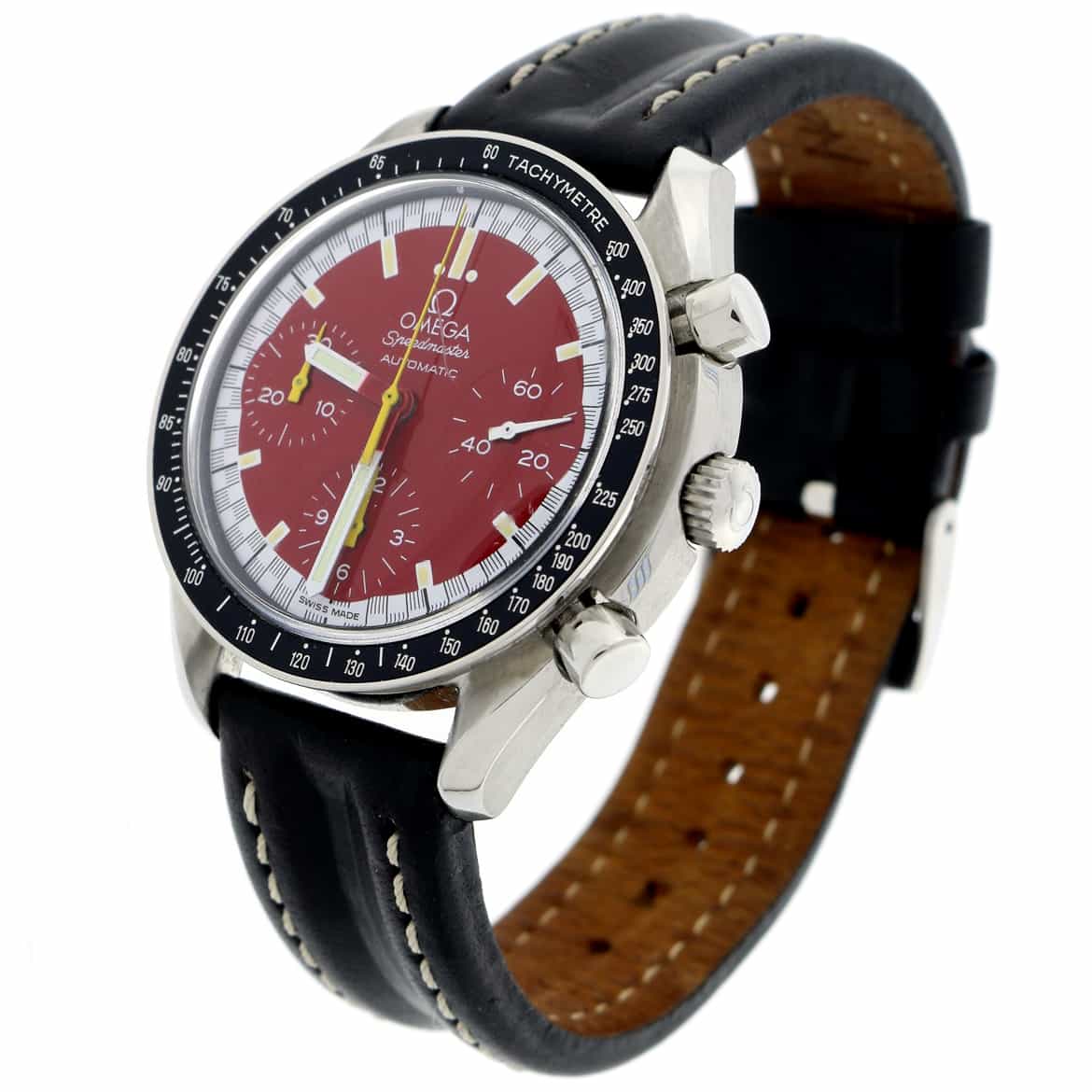 Omega Speedmaster Chronograph Michael Schumacher Red Dial 36MM Automatic Stainless Steel Mens Watch 351012 - Image 4