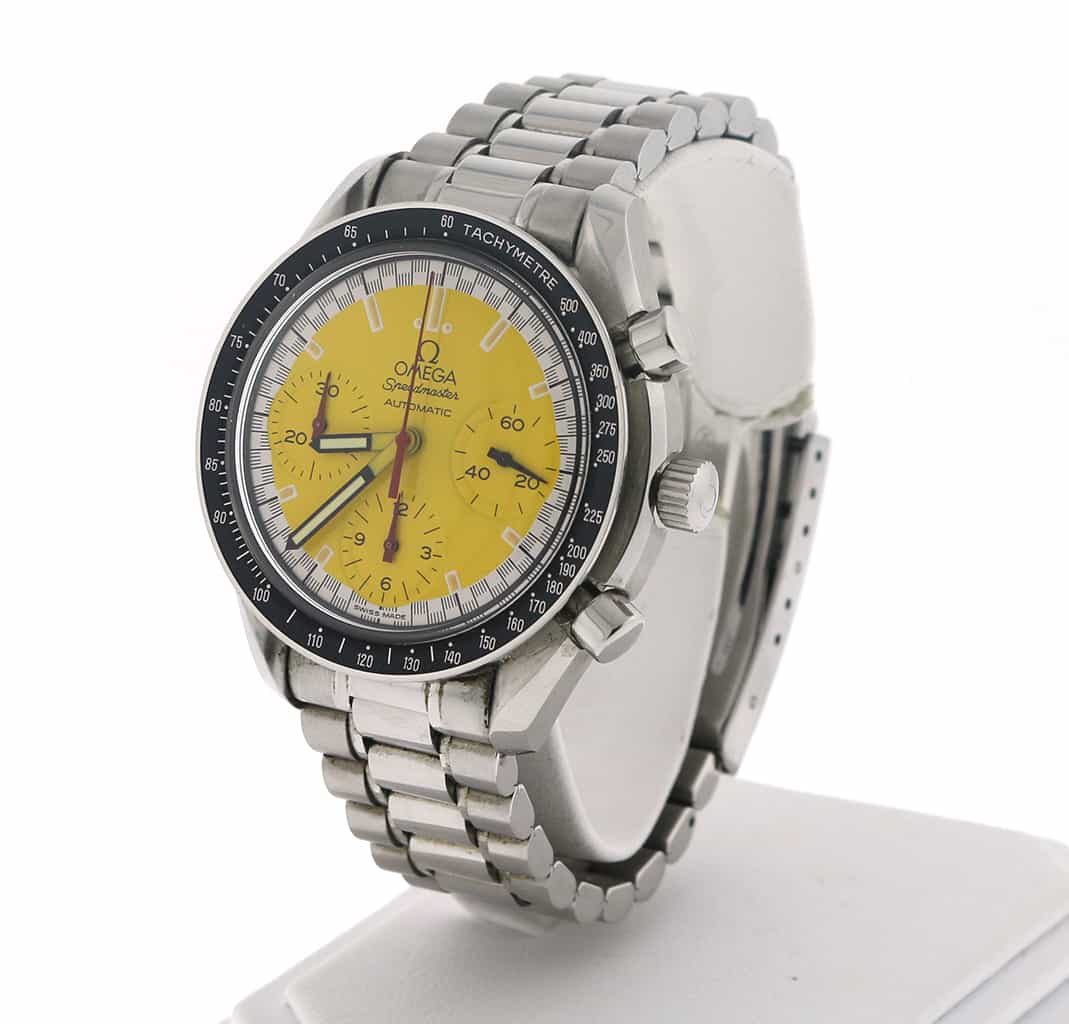 Omega Speedmaster Chronograph Michael Schumacher Yellow Dial 39MM Stainless Steel Mens Watch 351012 - Image 3