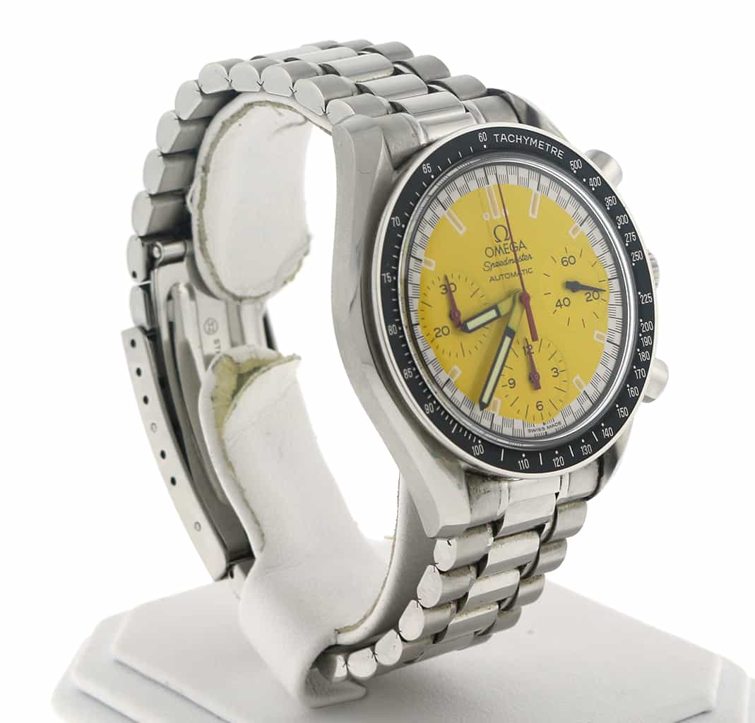 Omega Speedmaster Chronograph Michael Schumacher Yellow Dial 39MM Stainless Steel Mens Watch 351012 - Image 4