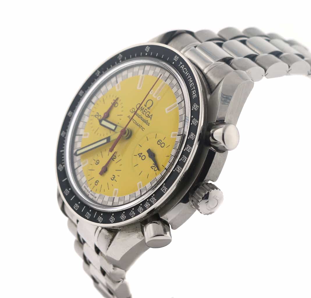 Omega Speedmaster Chronograph Michael Schumacher Yellow Dial 39MM Stainless Steel Mens Watch 351012 - Image 5
