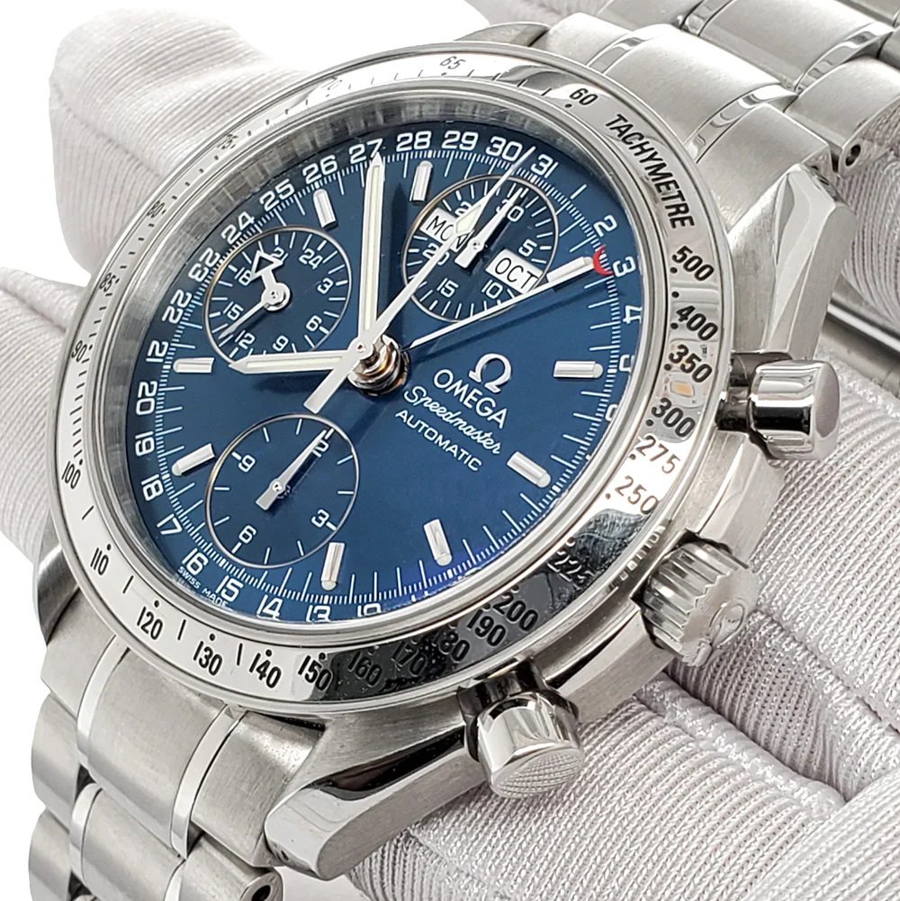 Omega Speedmaster Day Date 39mm Chronograph Blue Dial Watch 3523.80.00 - Image 2