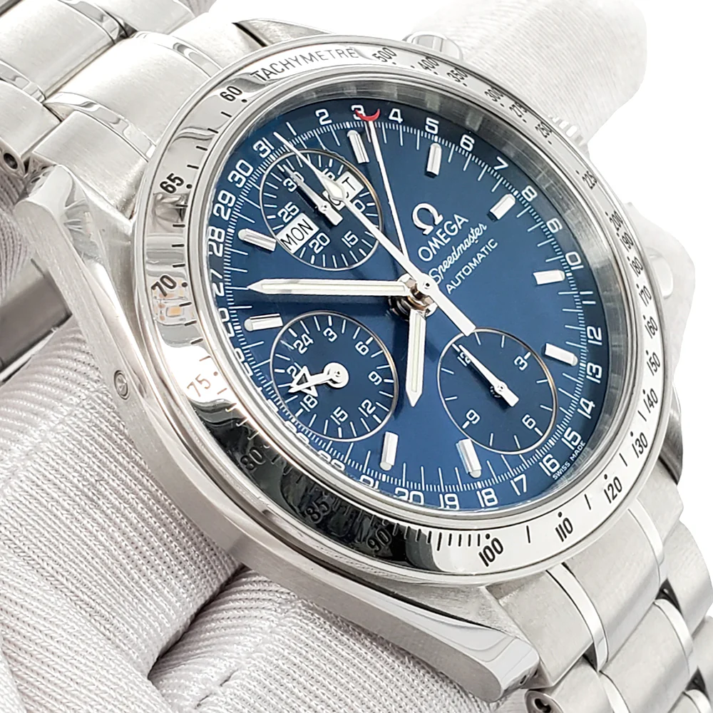 Omega Speedmaster Day Date 39mm Chronograph Blue Dial Watch 3523.80.00 - Image 2