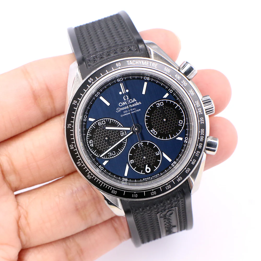 Omega Speedmaster Racing 40mm Steel Watch with Blue Dial/Rubber Strap/Box/Papers 326.32.40.50.03.001 - Image 5