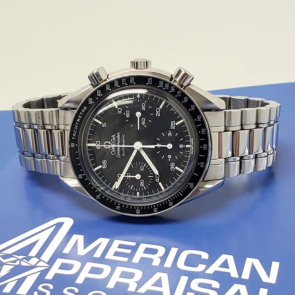 Omega Speedmaster Reduced 39mm Hesalite Chronograph Black Dial Watch 3510.50.00 - Image 3