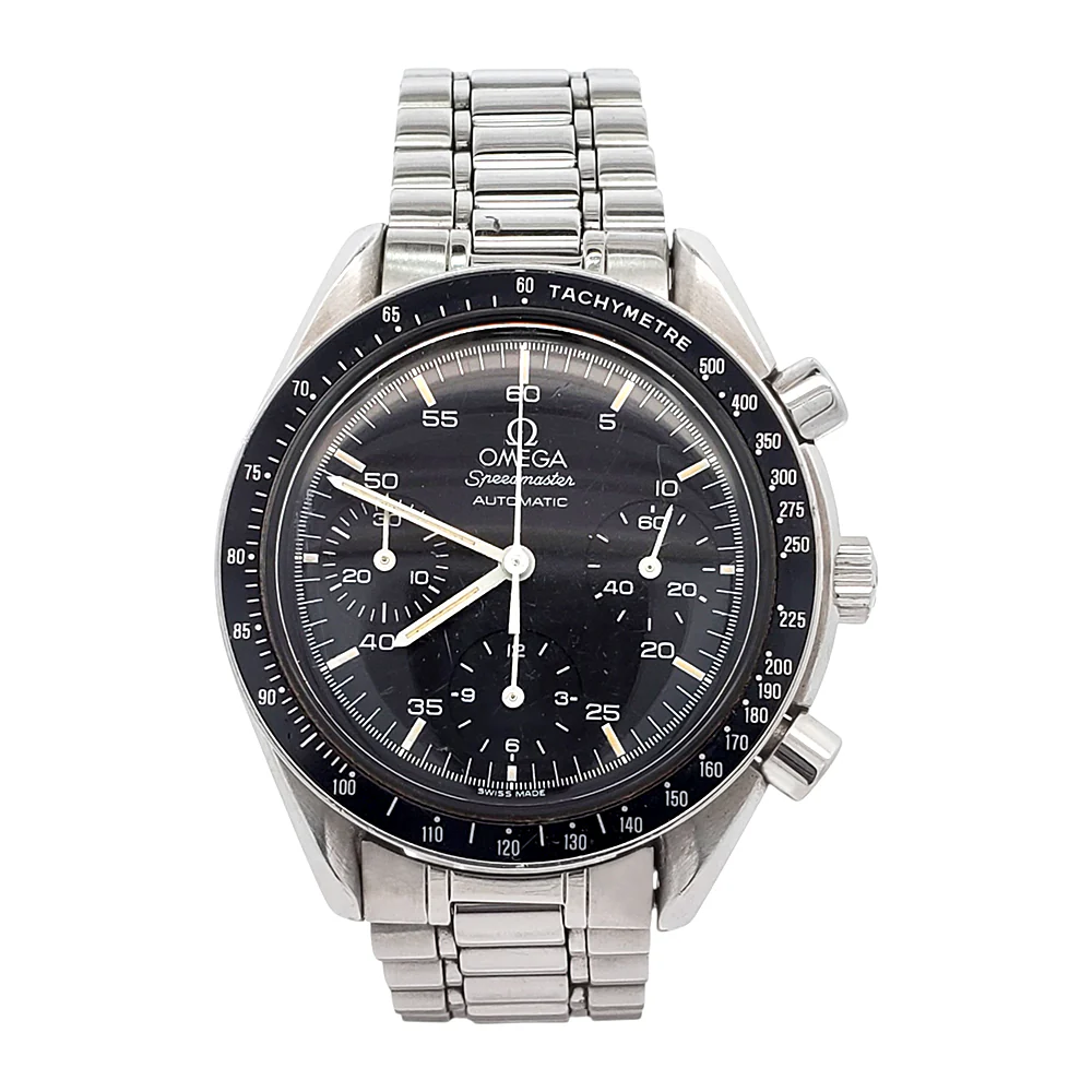Omega Speedmaster Reduced 39mm Hesalite Chronograph Black Dial Watch 3510.50.00 - Image 4