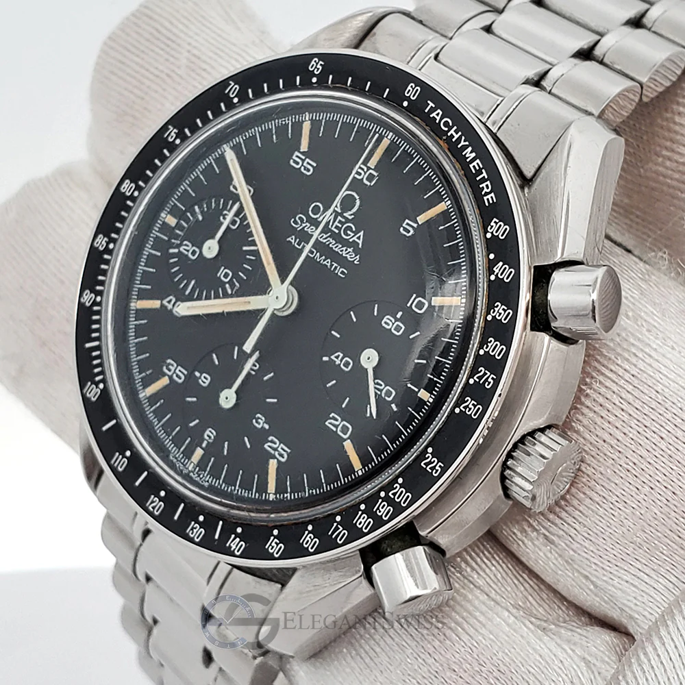 Omega Speedmaster Reduced 39mm Hesalite Chronograph Balck Dial Watch 3510.50.00