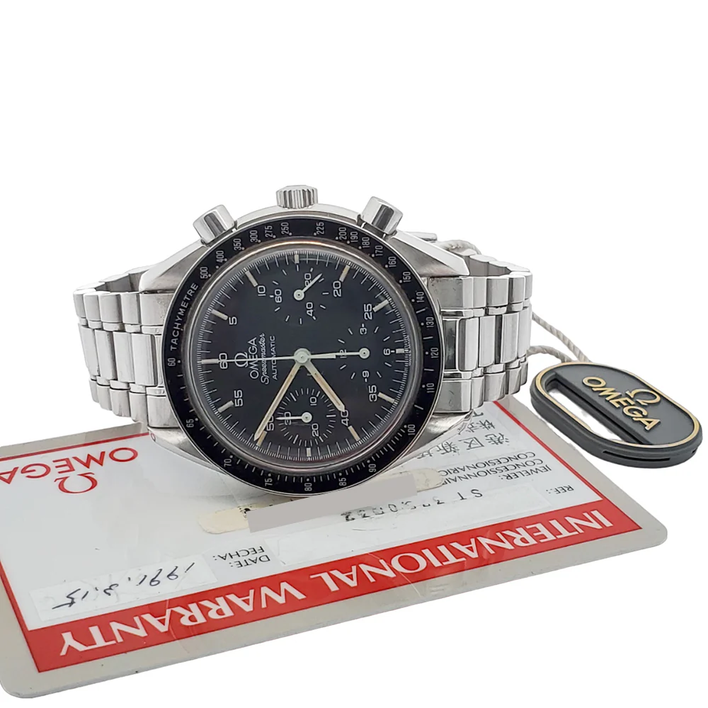 Omega Speedmaster Reduced 39mm Hesalite Chronograph Balck Dial Watch 3510.50.00 - Image 3