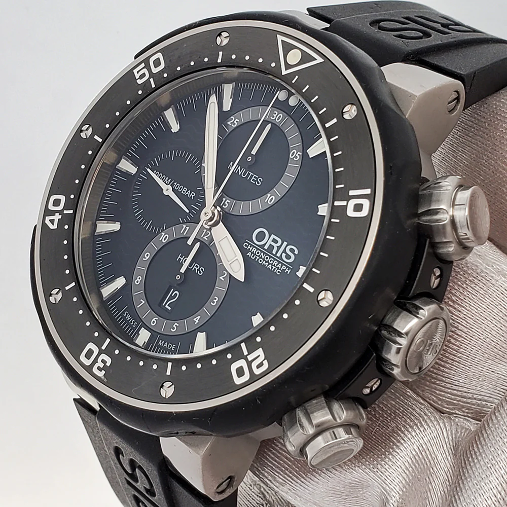 Oris ProDiver Chronograph 1000M 51mm Titanium/Rubber/Ceramic Watch Full Set 2018 - Image 2