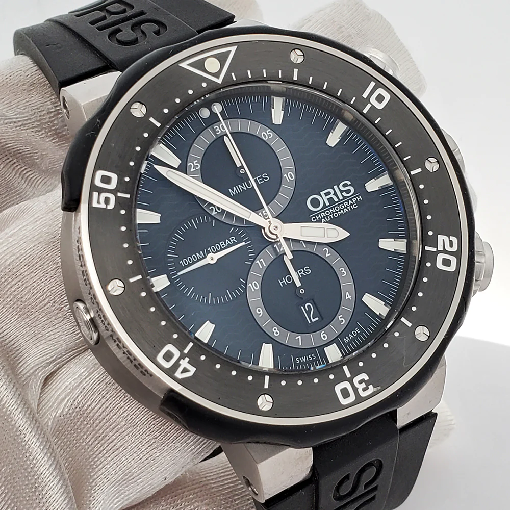 Oris ProDiver Chronograph 1000M 51mm Titanium/Rubber/Ceramic Watch Full Set 2018 - Image 3