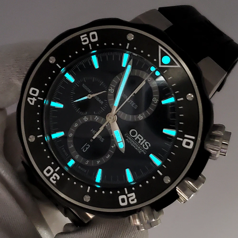 Oris ProDiver Chronograph 1000M 51mm Titanium/Rubber/Ceramic Watch Full Set 2018 - Image 4