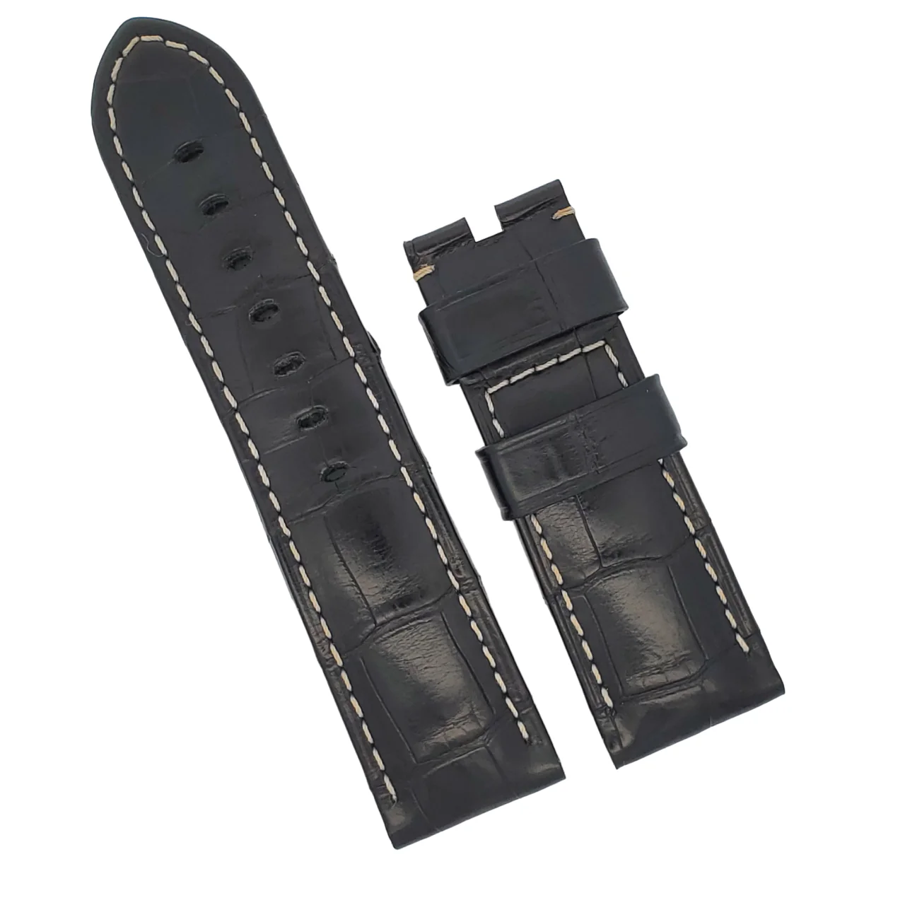 Panerai 24mm OEM Black Alligator Leather Strap for Tang Buckle - Image 2