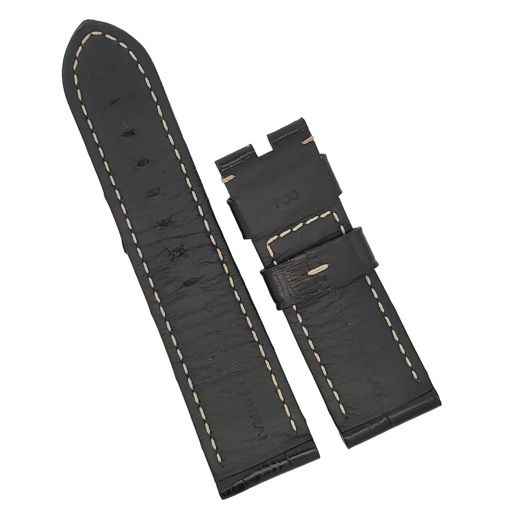 Panerai 24mm OEM Black Alligator Leather Strap for Tang Buckle - Image 3