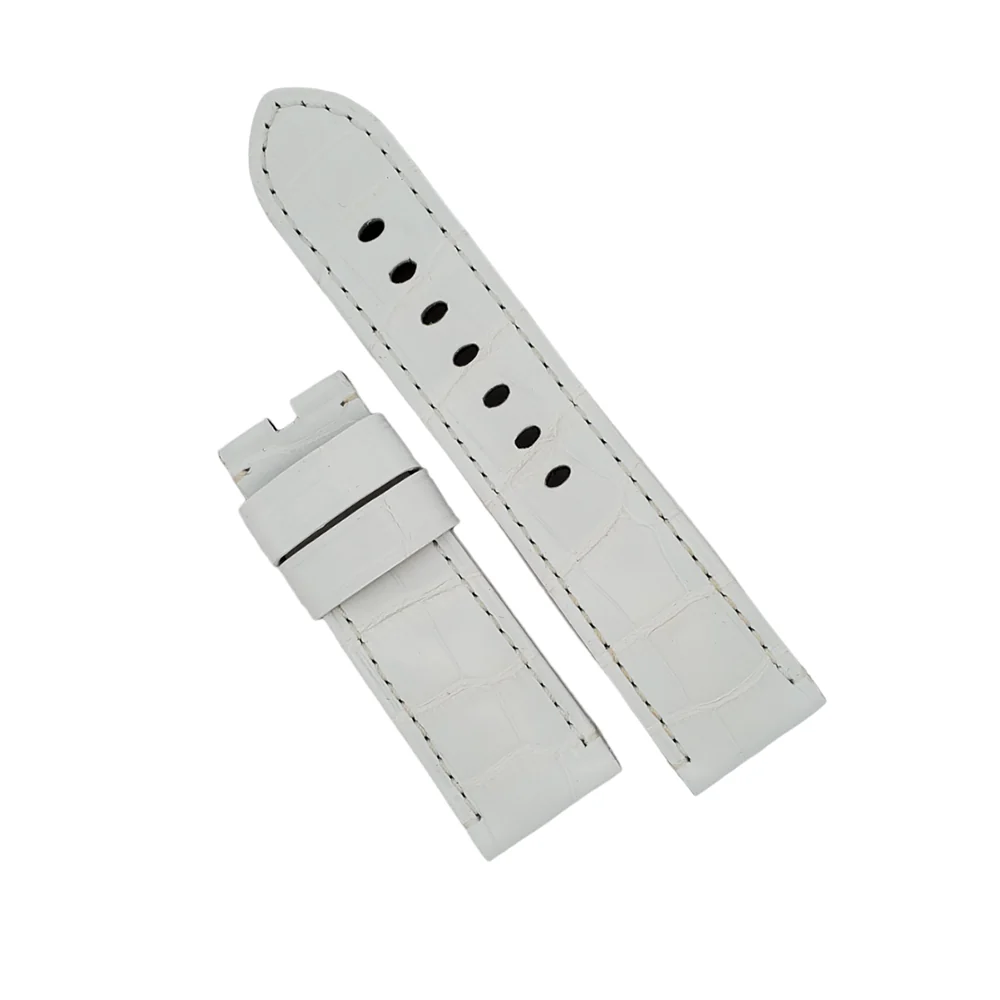 Panerai 24mm OEM White Alligator Leather Strap for Tang Buckle - Image 2