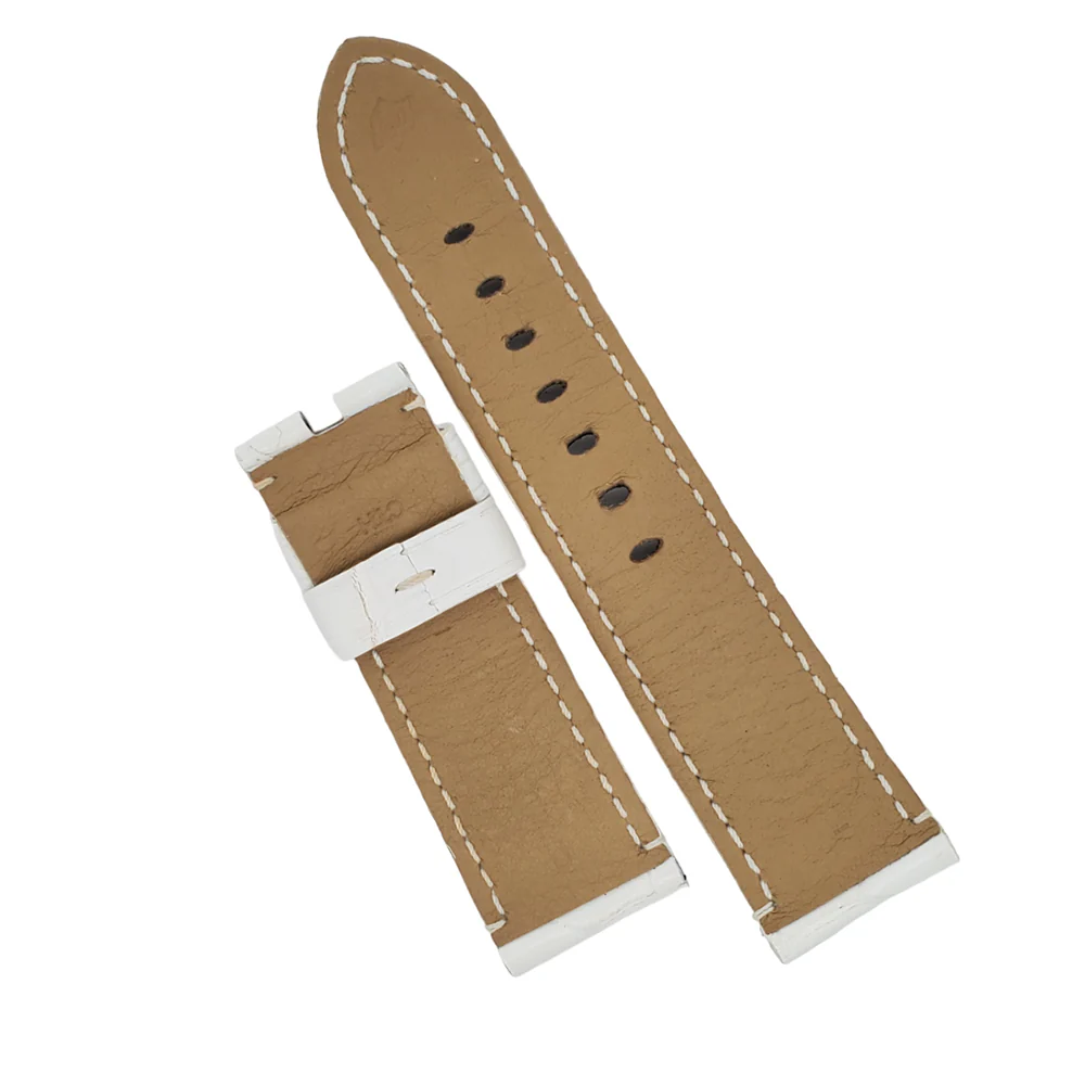 Panerai 24mm OEM White Alligator Leather Strap for Tang Buckle - Image 3