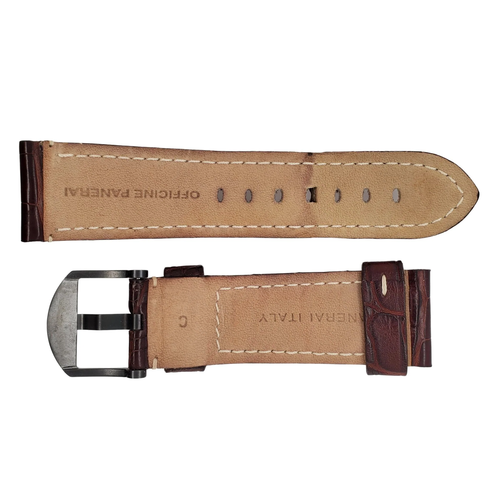 Panerai Alligator Dark Brown Strap With Folding Buckle - Image 2