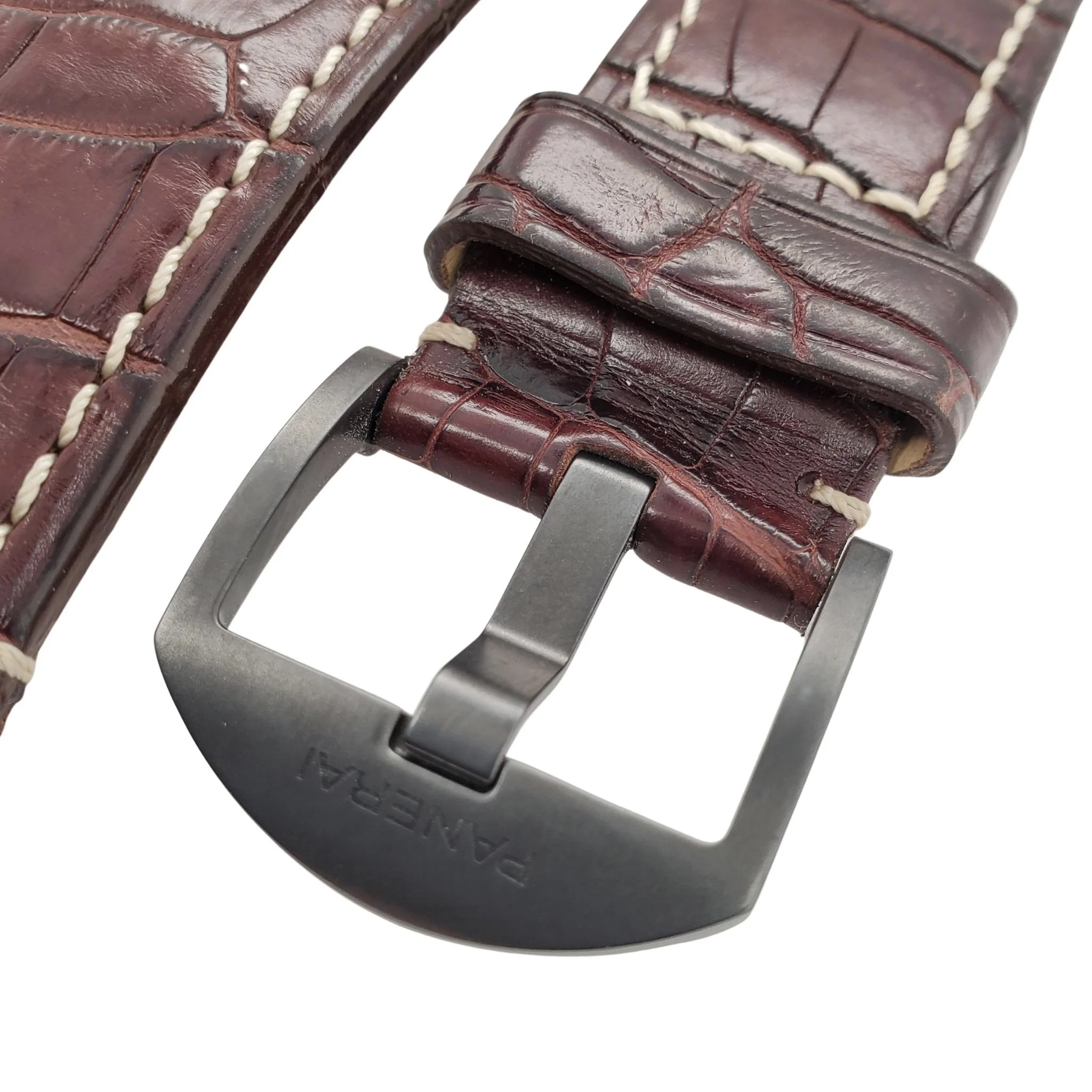 Panerai Alligator Dark Brown Strap With Folding Buckle - Image 3