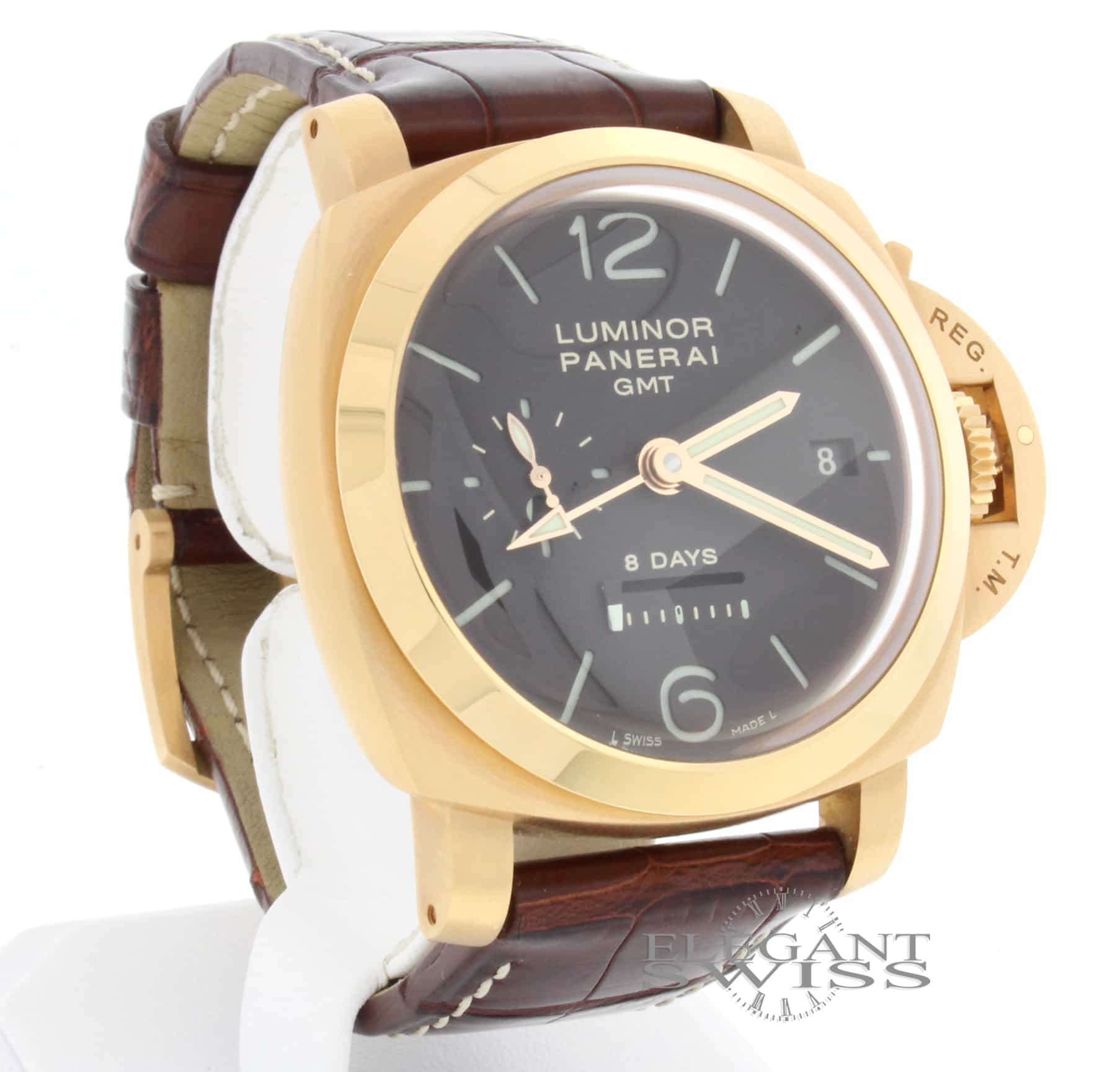 Panerai Luminor 1950 8 Days GMT 18K Pink Gold Limited Edition Automatic Mens Watch PAM289 - Image 6