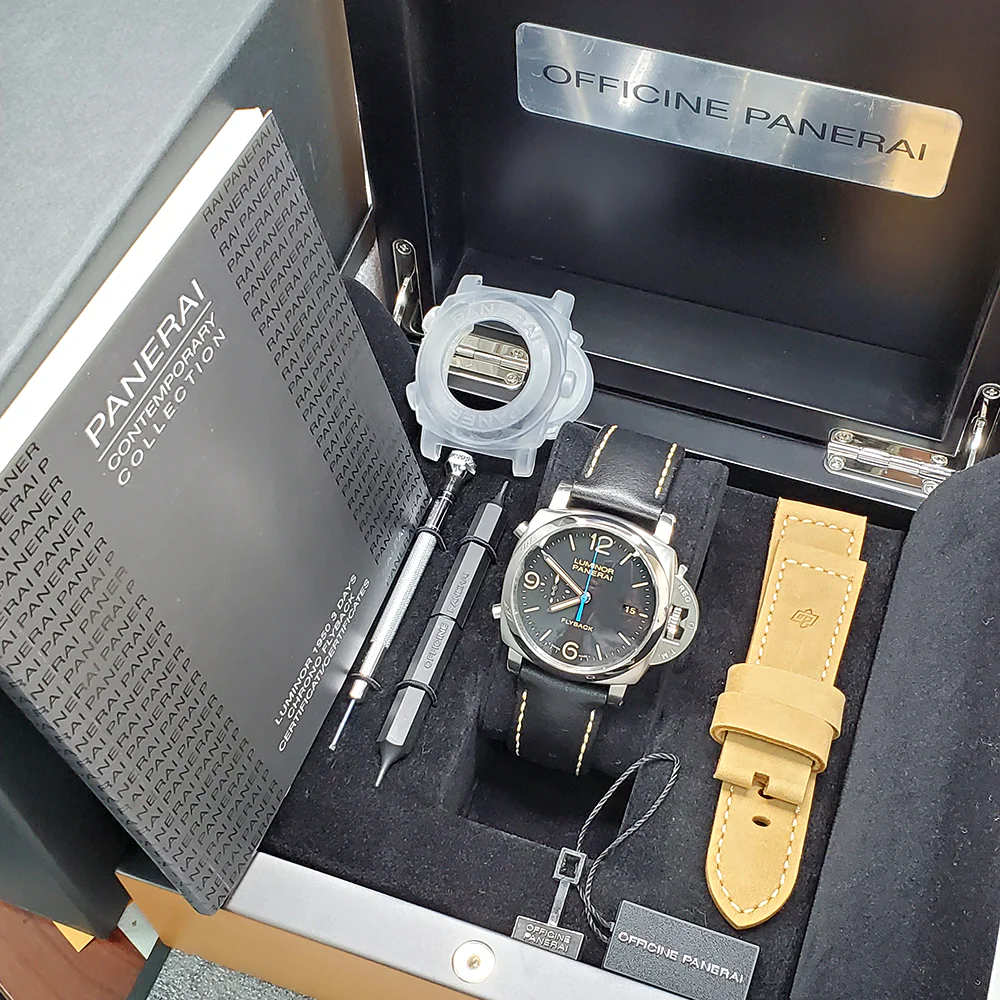 Panerai Luminor 44mm 1950 3 Days Chrono Flyback PAM524 PAM00524 Steel Watch Box Papers - Image 8