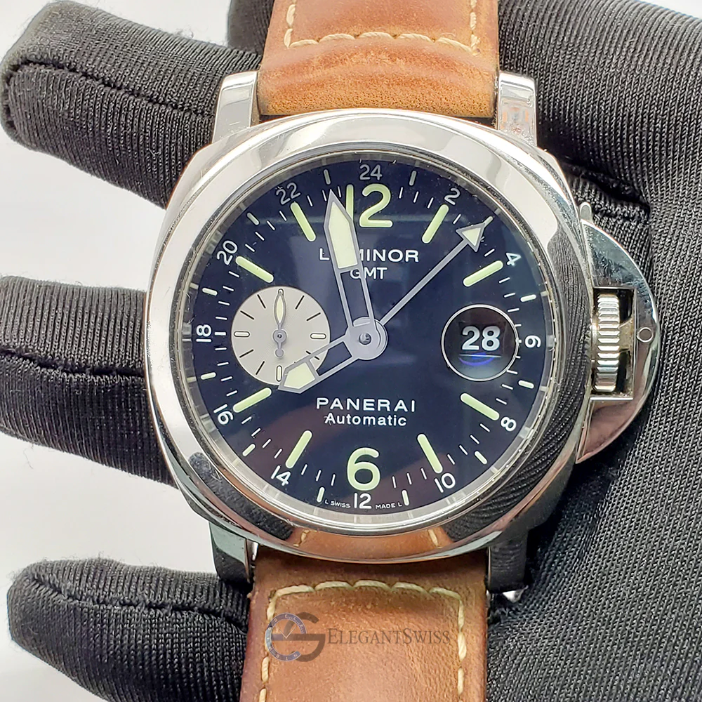 Panerai Luminor GMT 44mm Stainless Steel Mens Watch PAM 00088 Box Papers - Image 3