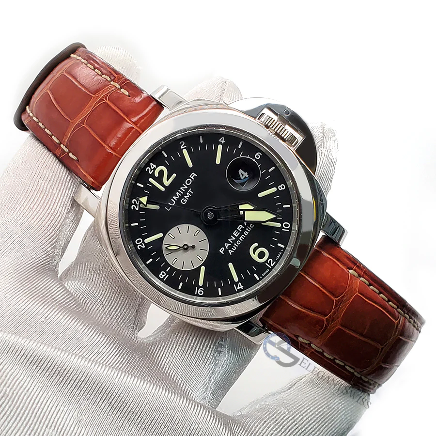 Panerai Luminor GMT 44mm Stainless Steel Mens Watch PAM 00088 Box Papers - Image 6