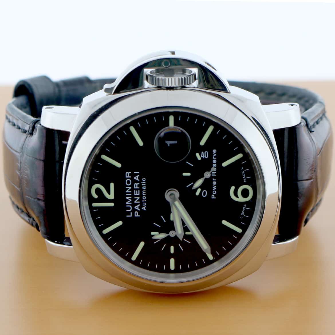 Panerai Luminor Power Reserve 44MM Automatic Stainless Steel Mens Watch PAM00090 - Image 2