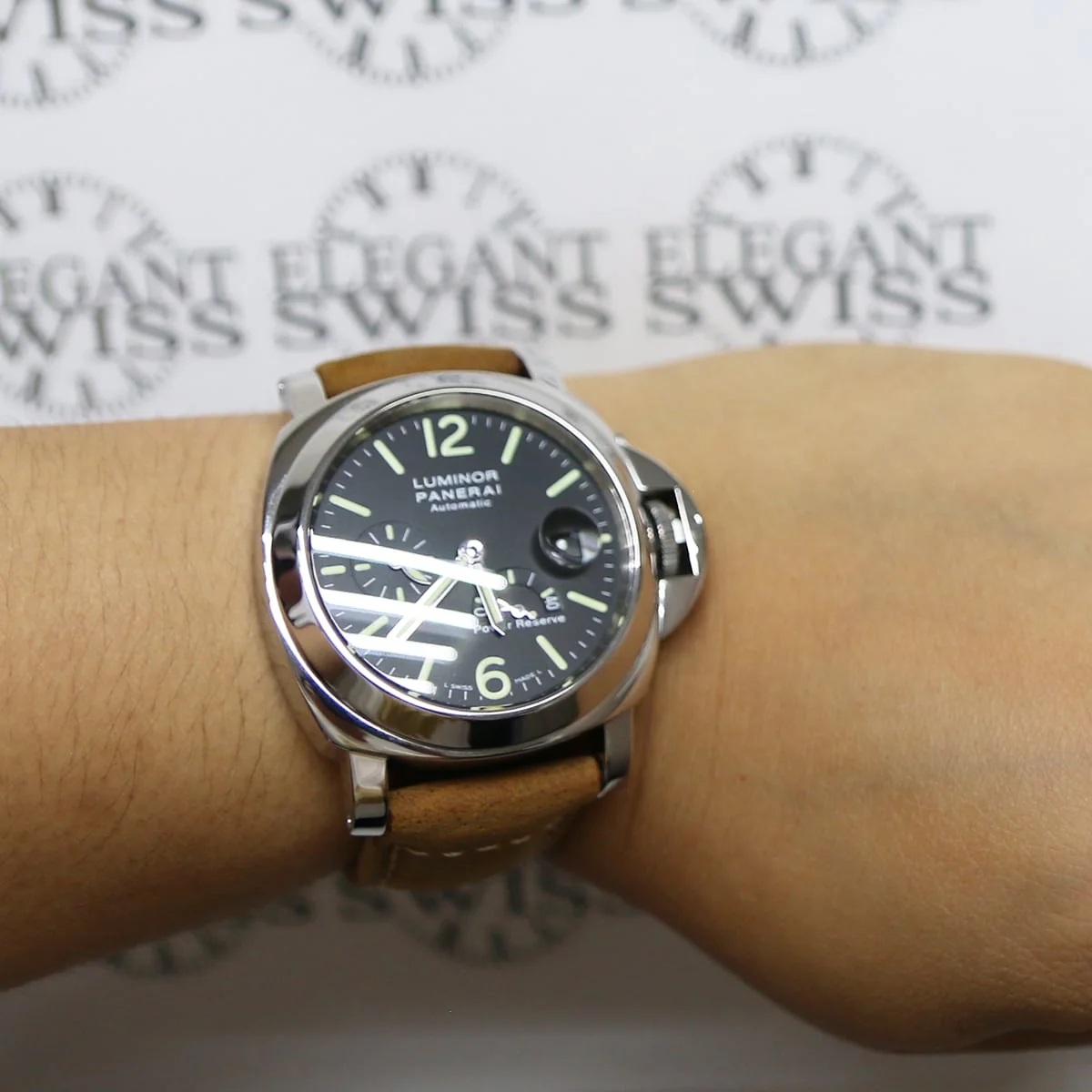 Panerai Luminor Power Reserve 44MM Automatic Stainless Steel Mens Watch PAM00090 Box Papers - Image 2