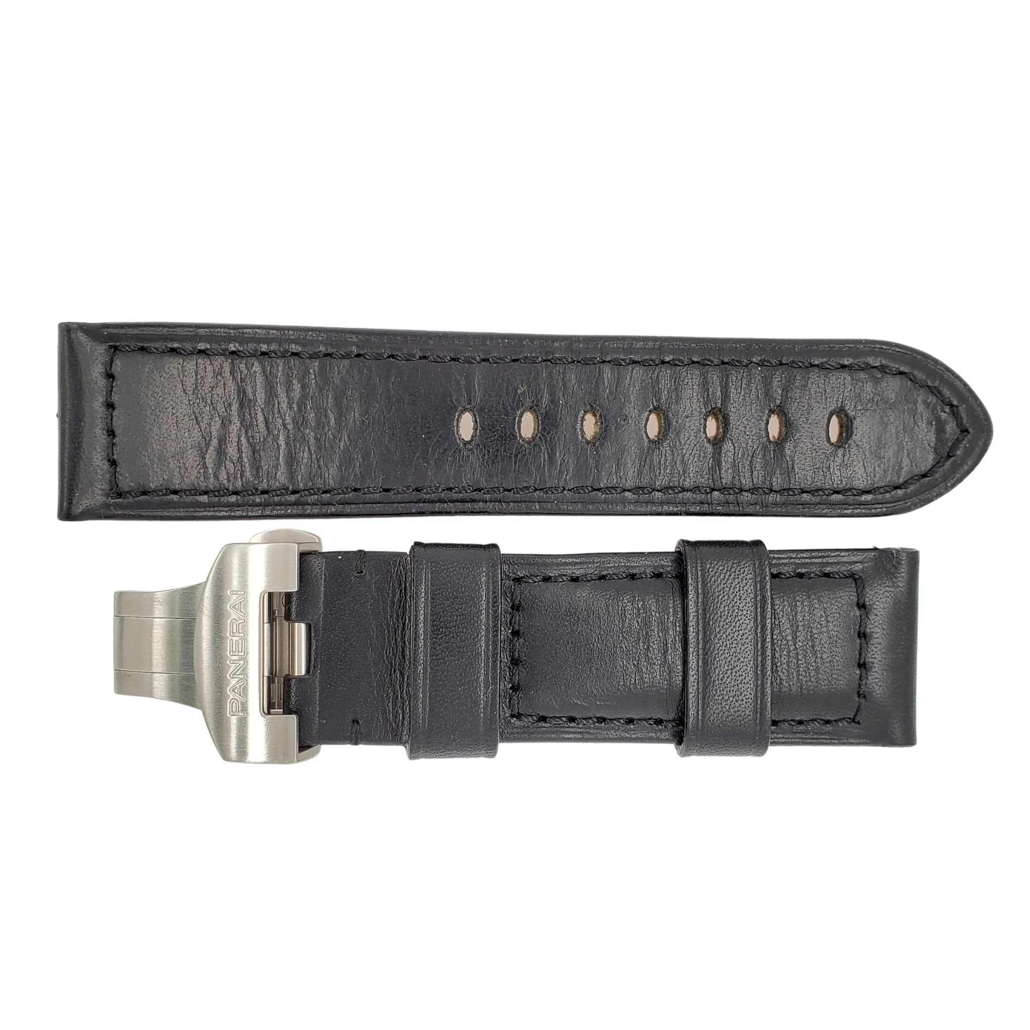 Panerai Officine Black Leather Strap With Deployment Clasp